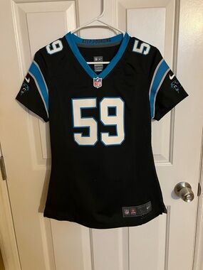 Nike Carolina Panthers Black and Blue #59 Luke Kuechly Football Jersey